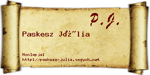 Paskesz Júlia névjegykártya