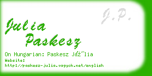 julia paskesz business card